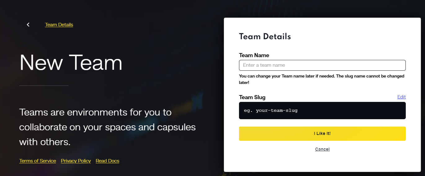 Creating a MERN-focused team in Code Capsules