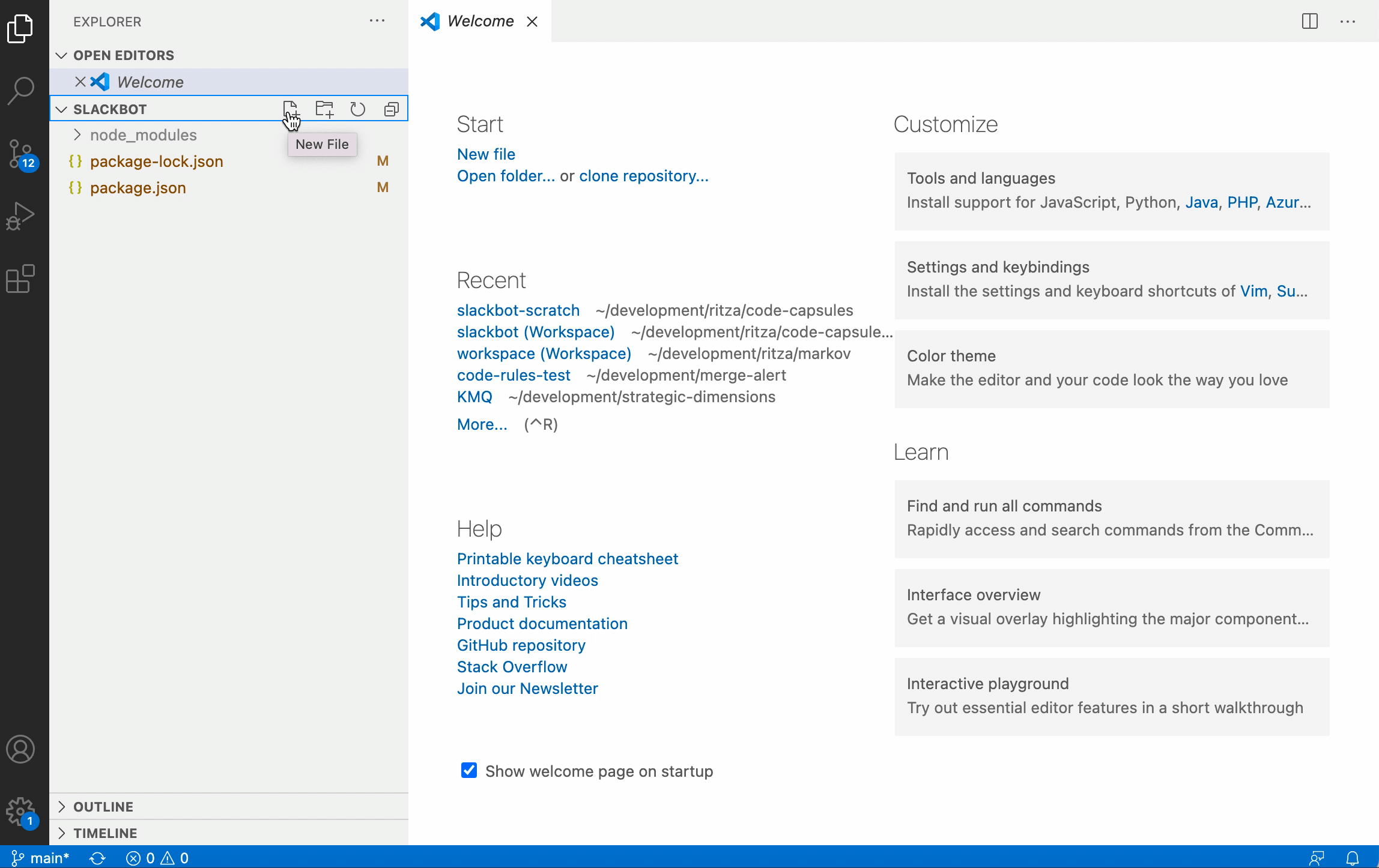 Create Index.js in Visual Studio