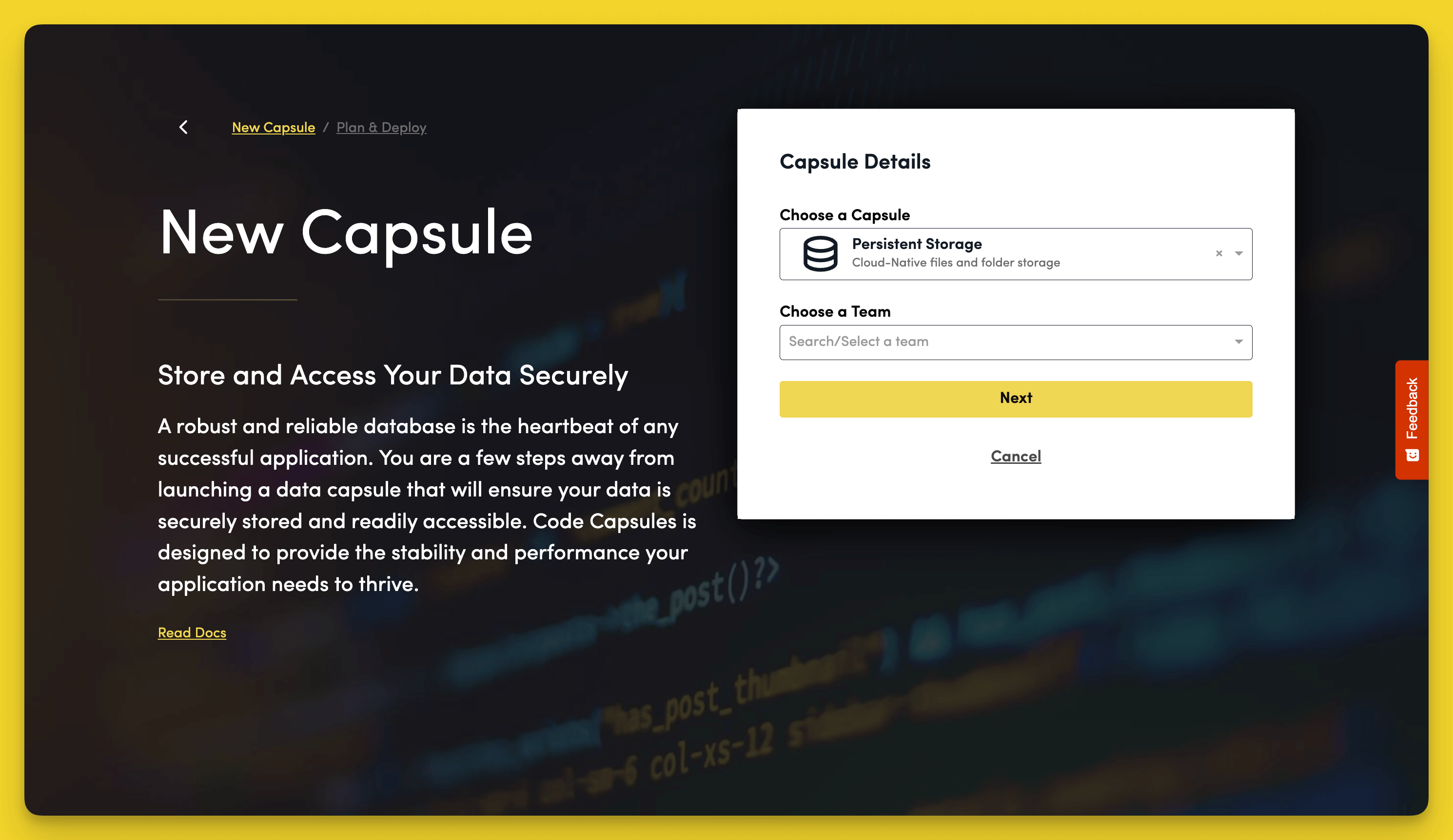 Create Data Capsule
