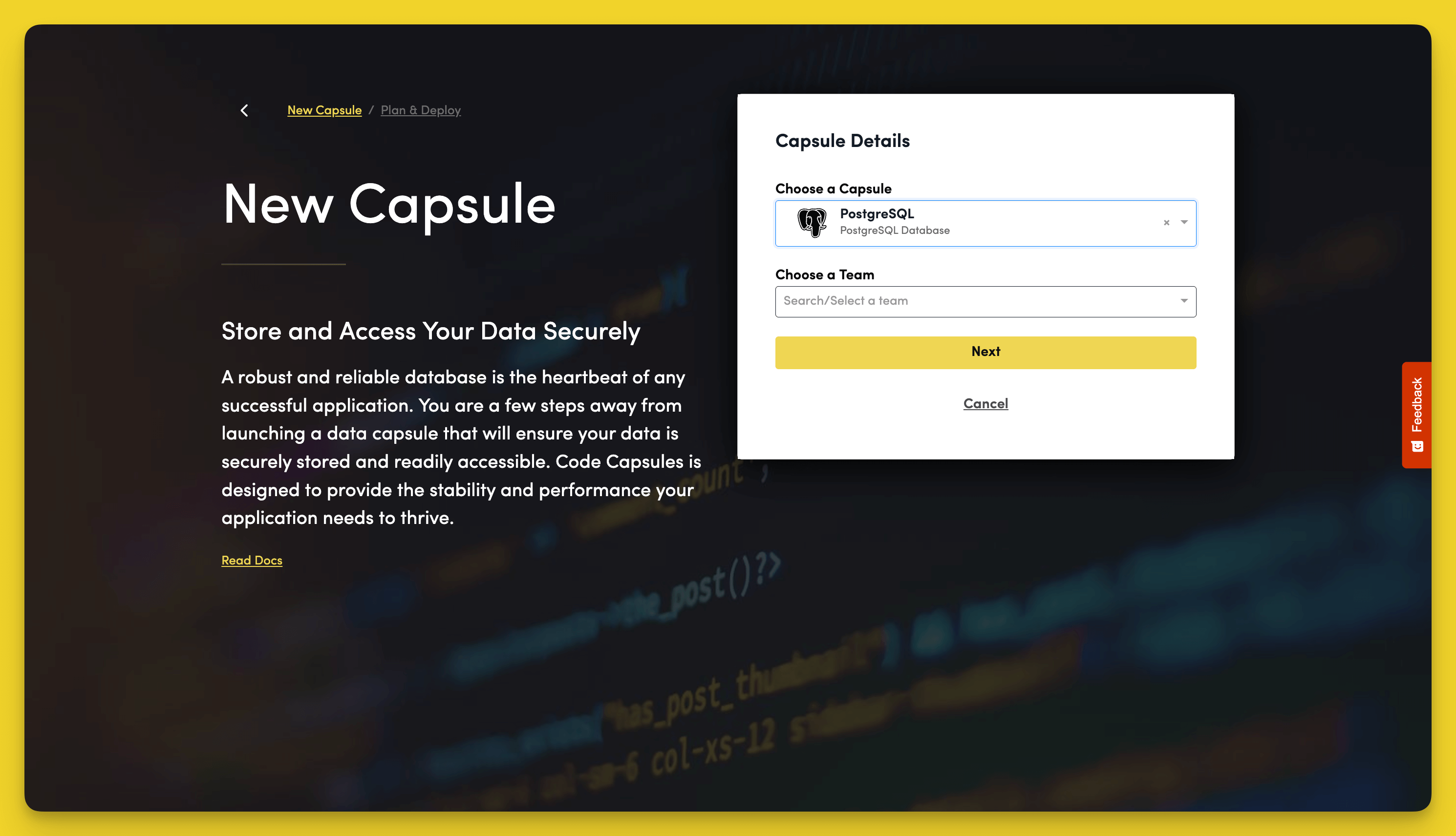 Create Data Capsule