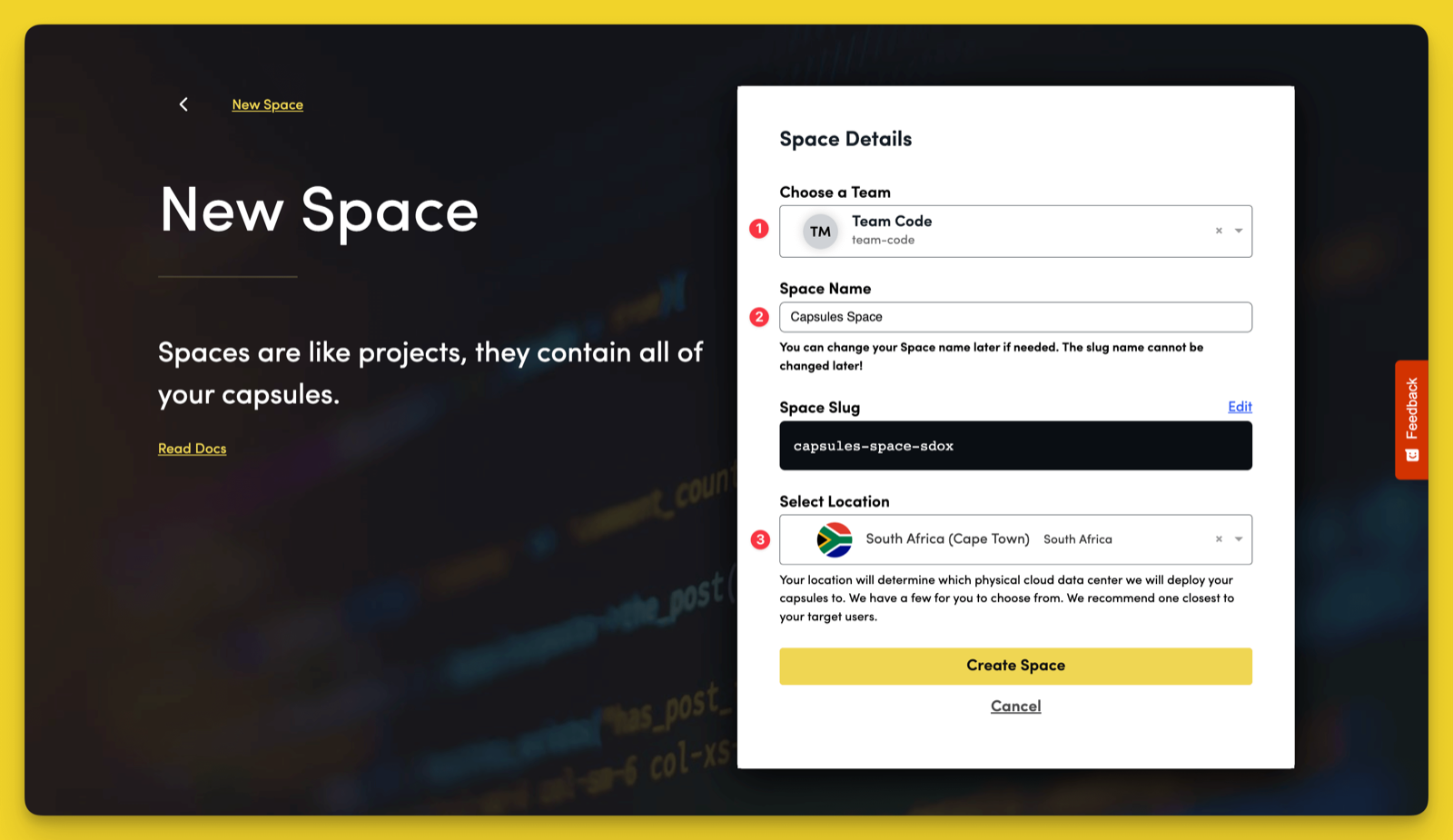 Create a New Space