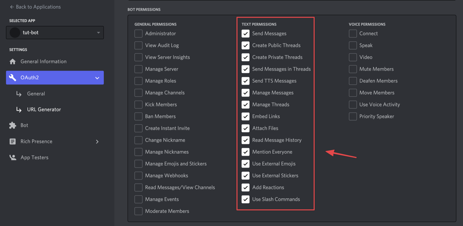 Text Permissions