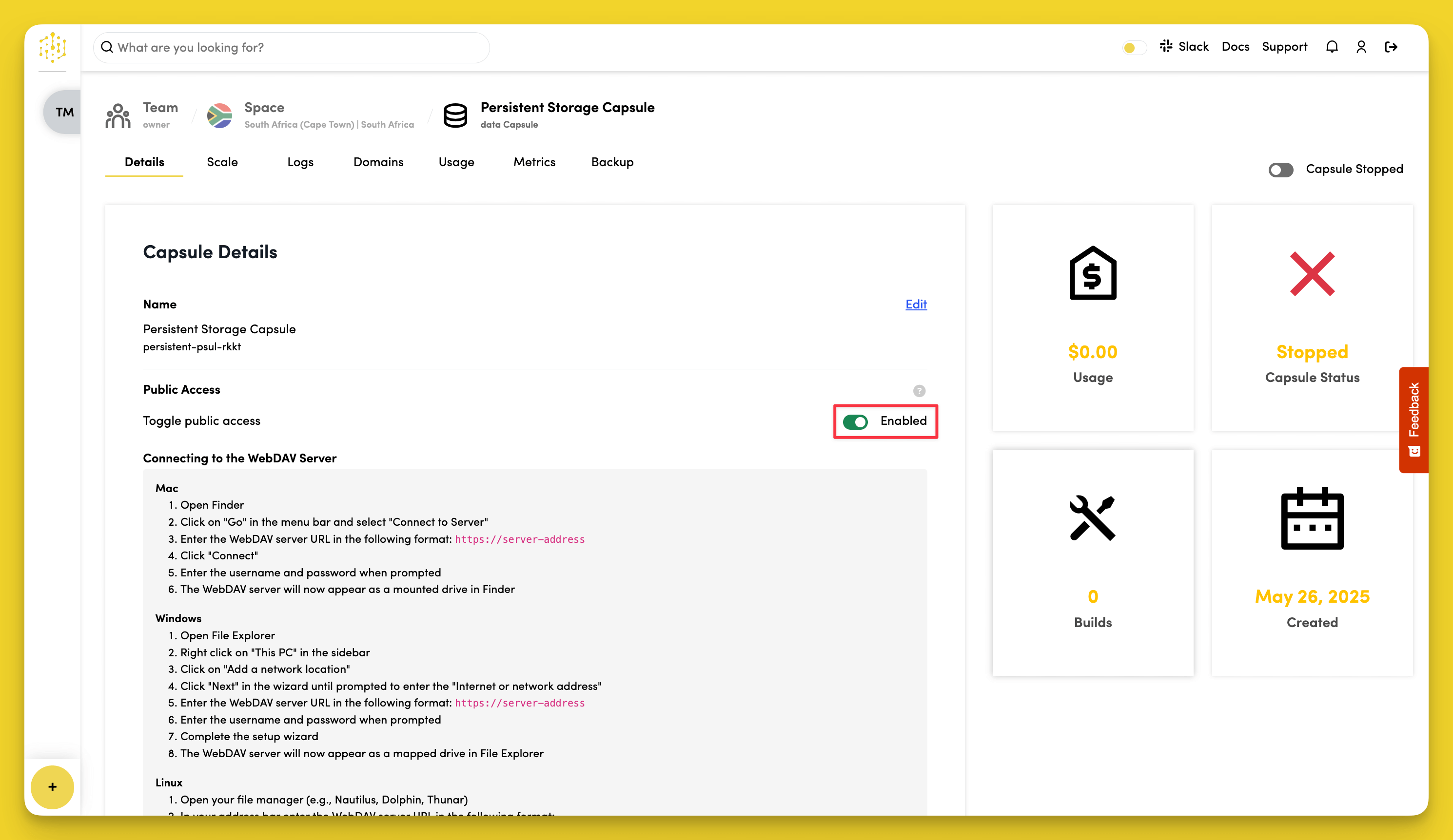 Toggle Storage to Public Acess Enabled
