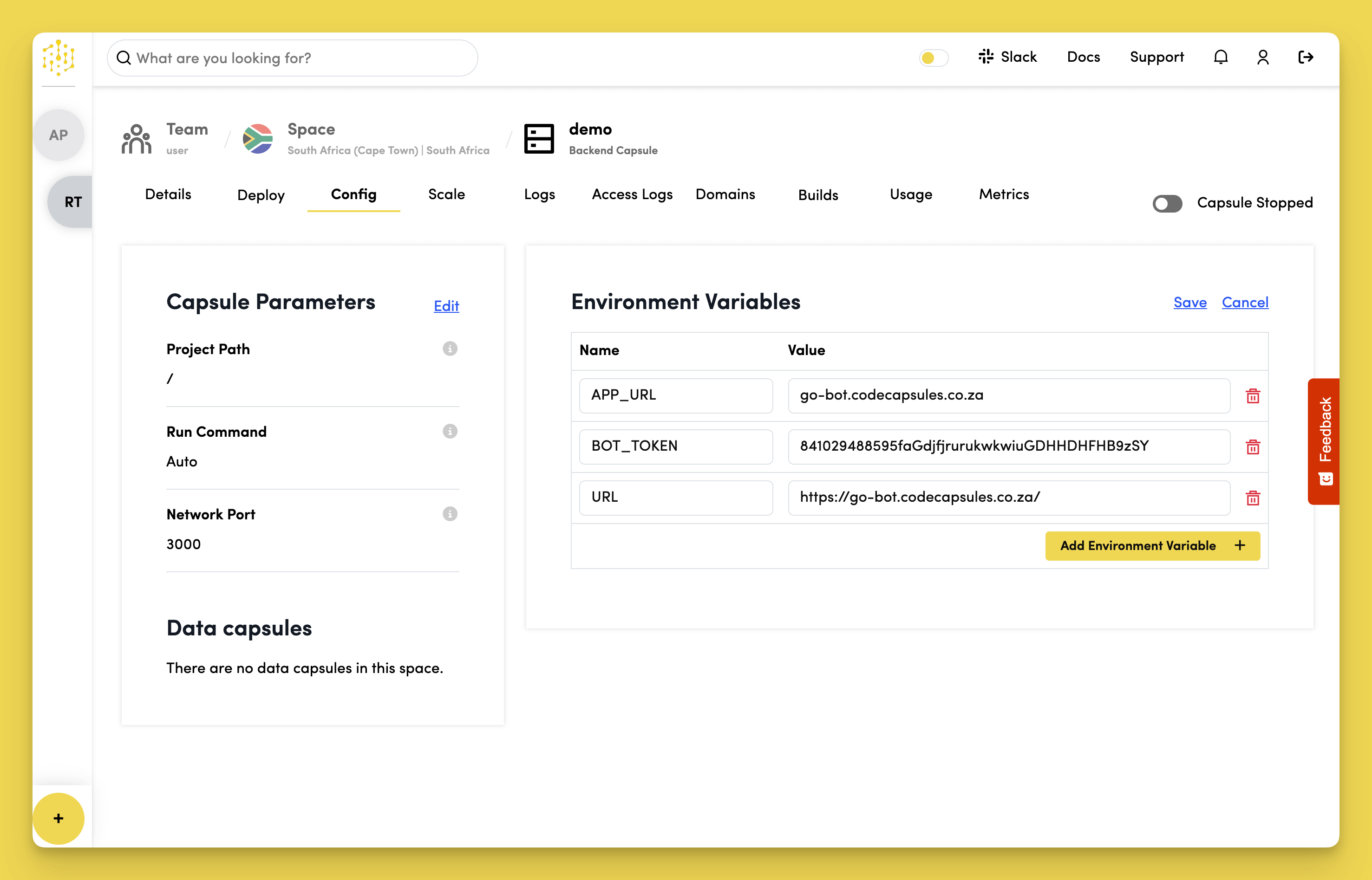 Add a URL Environment Variable