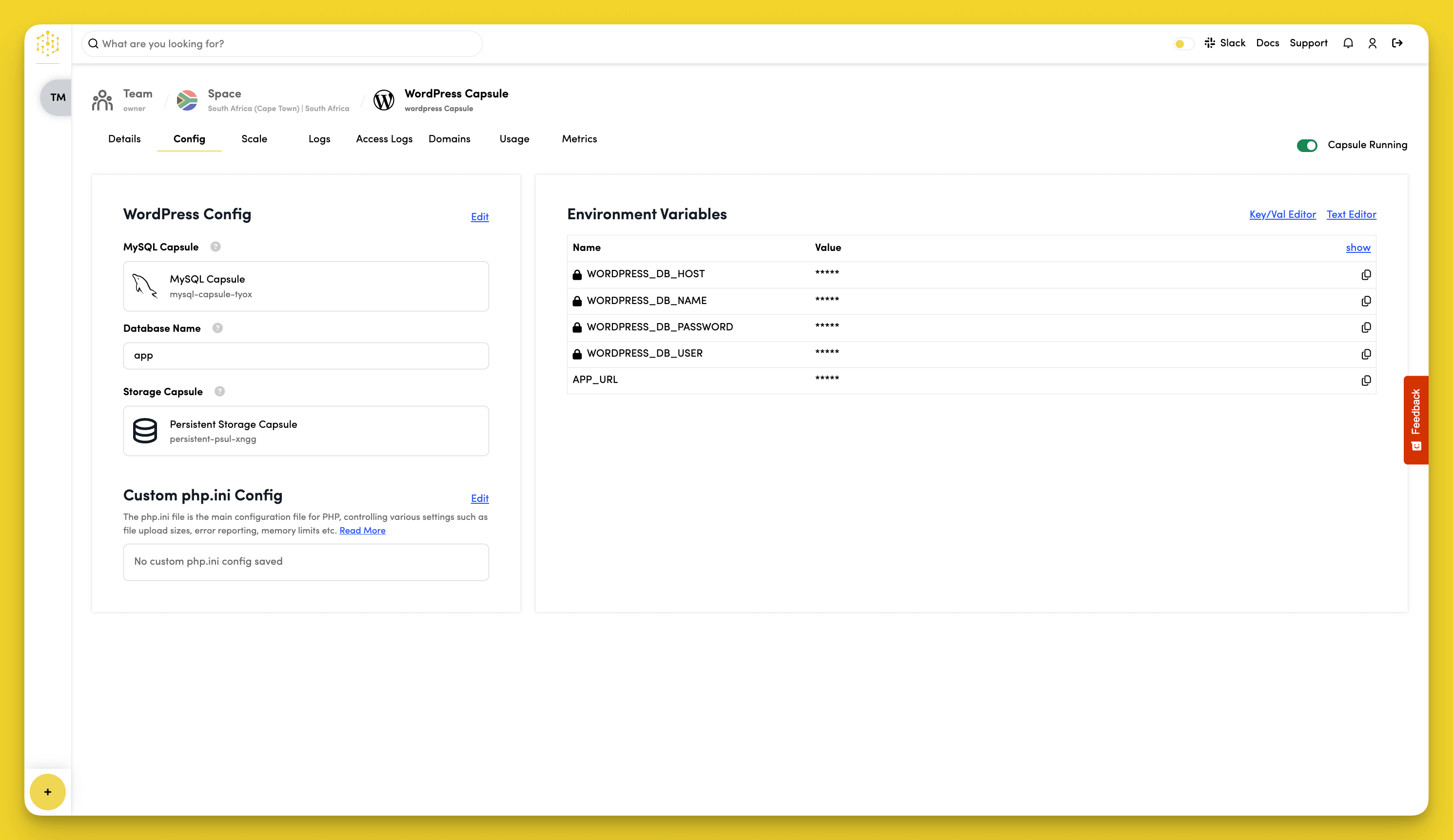 Configure WordPress Capsule